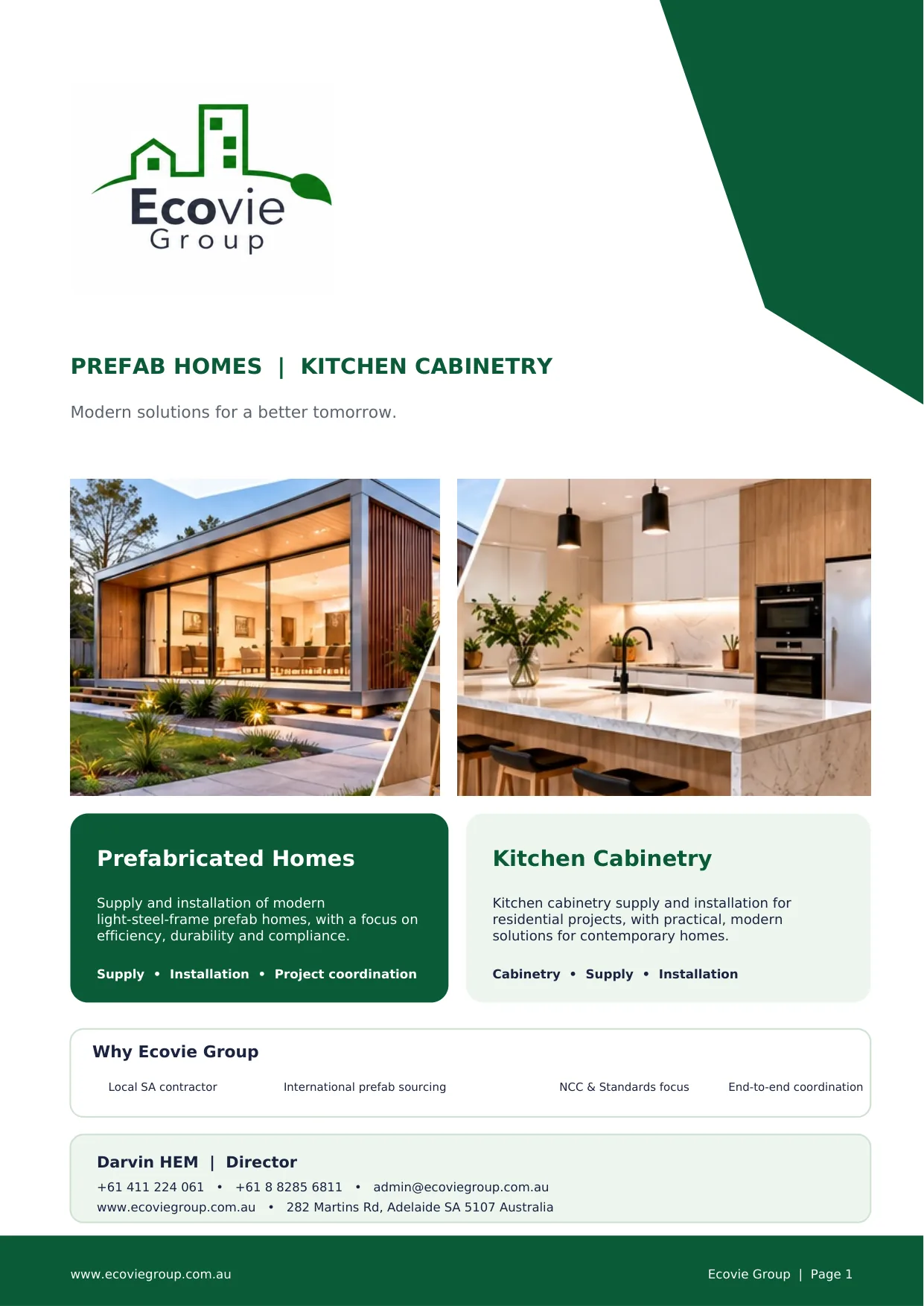 Ecovie Group Brochure Page 1